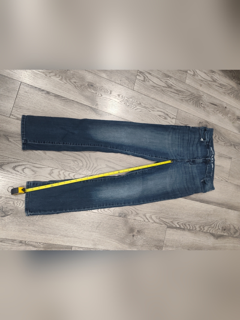 Dark Wash Skinny Jeans - Faded Knee Detail